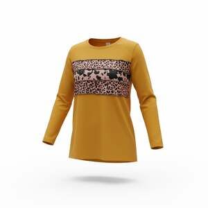 Southern Stitch Yellow Long Sleeve Blouse with Leopard and Animal Print Color Bl